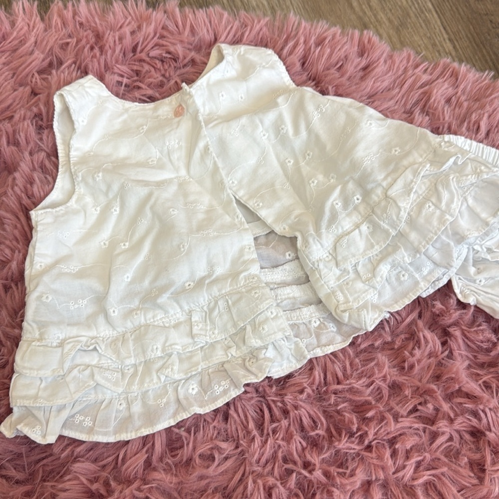 Baby White Eyelet Dress and Bloomers Set - Picture 4 of 4